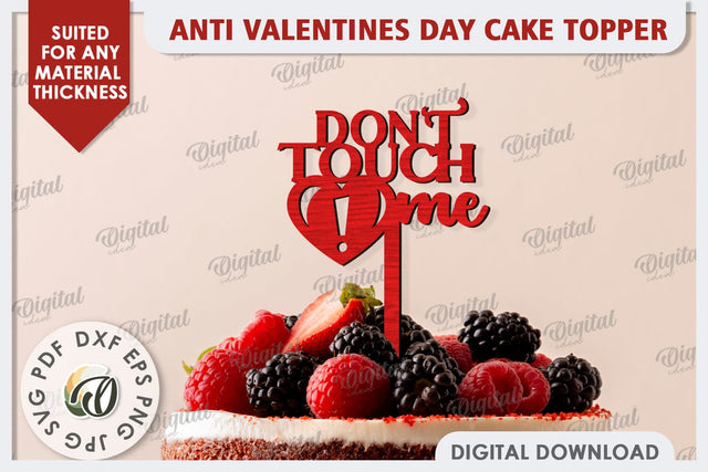 Anti Valentines Day Cake Topper Laser Cut. Party Decorations SVG Evgenyia Guschina 