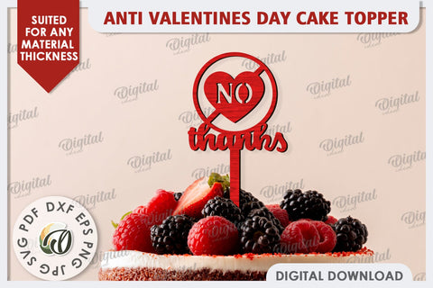 Anti Valentines Day Cake Topper Laser Cut. Party Decorations SVG Evgenyia Guschina 