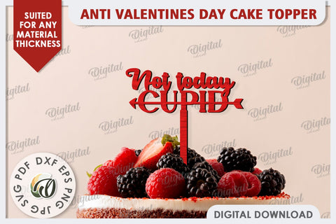 Anti Valentines Day Cake Topper Laser Cut. Party Decorations SVG Evgenyia Guschina 