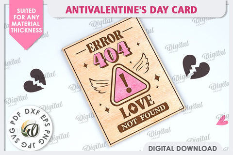 Anti Valentine's Day Card Laser Cut. Greeting Card SVG SVG Evgenyia Guschina 