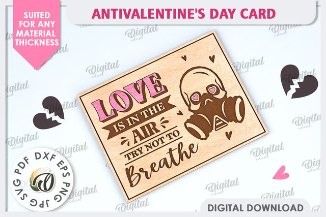 Anti Valentine's Day Card Laser Cut. Greeting Card SVG SVG Evgenyia Guschina 