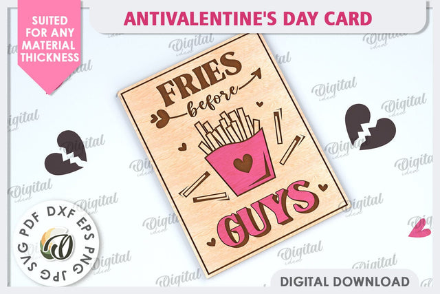 Anti Valentine's Day Card Laser Cut. Greeting Card SVG SVG Evgenyia Guschina 