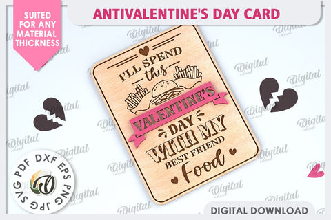 Anti Valentine's Day Card Laser Cut. Greeting Card SVG SVG Evgenyia Guschina 