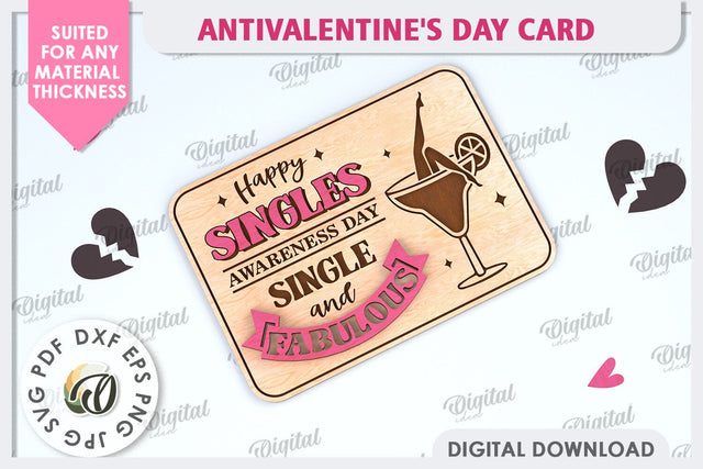 Anti Valentine's Day Card Laser Cut. Greeting Card SVG SVG Evgenyia Guschina 