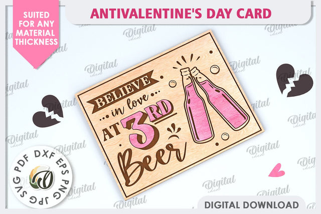 Anti Valentine's Day Card Laser Cut. Greeting Card SVG SVG Evgenyia Guschina 