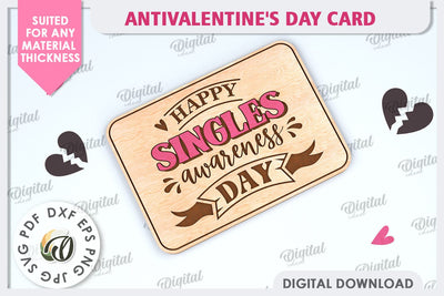 Anti Valentine's Day Card Laser Cut. Greeting Card SVG SVG Evgenyia Guschina 