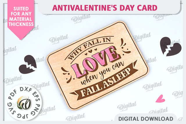 Anti Valentine's Day Card Laser Cut. Greeting Card SVG SVG Evgenyia Guschina 