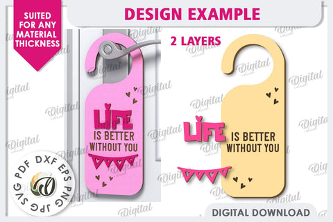 Anti Valentines Day Door Hanger Laser Cut. Love Sign SVG SVG Evgenyia Guschina 