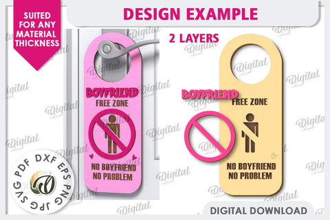 Anti Valentines Day Door Hanger Laser Cut. Love Sign SVG SVG Evgenyia Guschina 