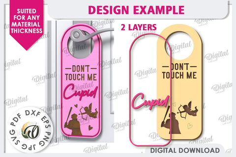 Anti Valentines Day Door Hanger Laser Cut. Love Sign SVG SVG Evgenyia Guschina 