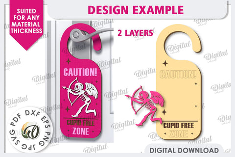 Anti Valentines Day Door Hanger Laser Cut. Love Sign SVG SVG Evgenyia Guschina 