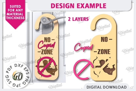 Anti Valentines Day Door Hanger Laser Cut. Love Sign SVG SVG Evgenyia Guschina 