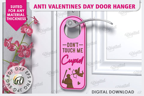 Anti Valentines Day Door Hanger Laser Cut. Love Sign SVG SVG Evgenyia Guschina 