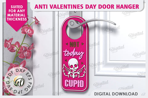 Anti Valentines Day Door Hanger Laser Cut. Love Sign SVG SVG Evgenyia Guschina 
