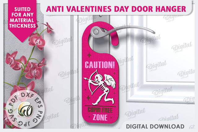 Anti Valentines Day Door Hanger Laser Cut. Love Sign SVG SVG Evgenyia Guschina 