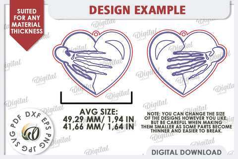 Anti Valentine's Day Earrings Laser Cut Bundle. Earrings SVG SVG Evgenyia Guschina 