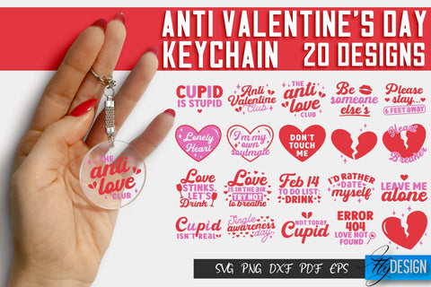 Anti Valentine's Day Keychain | SVG File | Quotes Design SVG Fly Design 