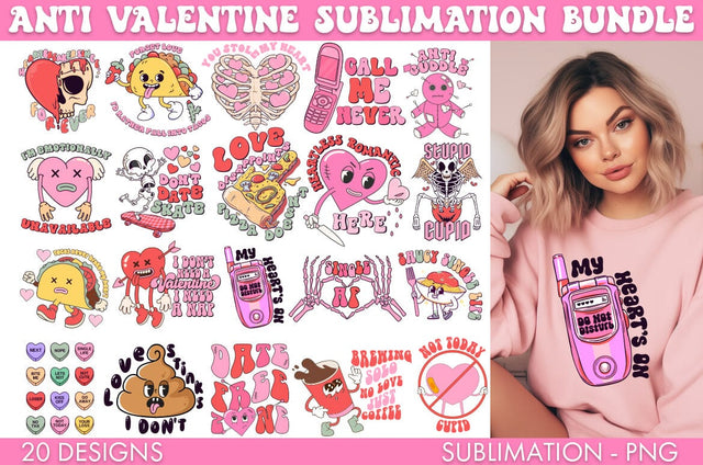 Anti Valentine's Day PNG Bundle Sublimation Cut file Sublimation Freeling Design House 