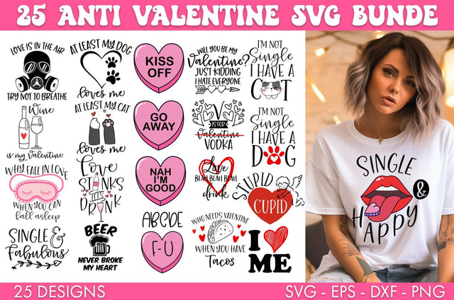 Anti Valentine's Day SVG Bundle Sublimation Cut file SVG Freeling Design House 
