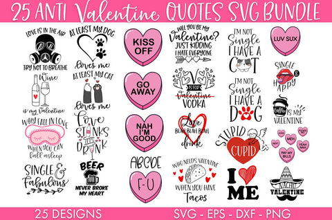 Anti Valentine's Day SVG Bundle Sublimation Cut file SVG Freeling Design House 