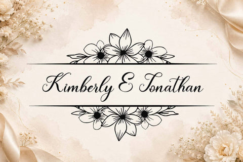 Antique Blossom Monogram Font Prasetya Letter 