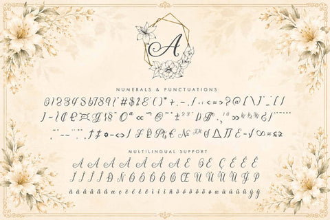 Antique Blossom Monogram Font Prasetya Letter 