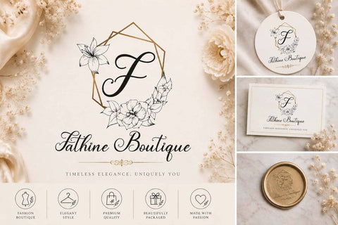 Antique Blossom Monogram Font Prasetya Letter 