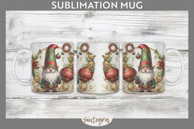 Antique Christmas Gnome v1 Mug Wrap Sublimation Sublimation Sintegra 