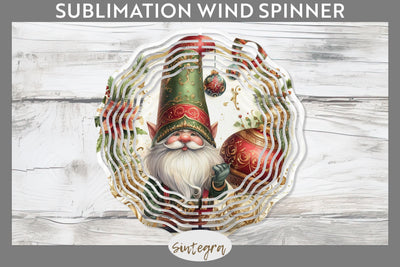 Antique Christmas Gnome v1 Wind Spinner Sublimation Sublimation Sintegra 