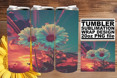 Antique Flower Serenade: Retro Tumbler Design Sublimation afrosvg 