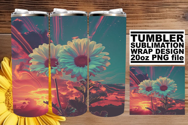 Antique Flower Serenade: Retro Tumbler Design Sublimation afrosvg 