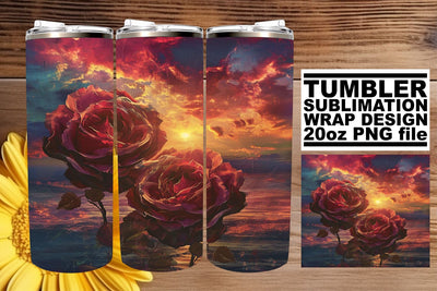 Antique Flower Serenity: Retro Tumbler Design Sublimation afrosvg 