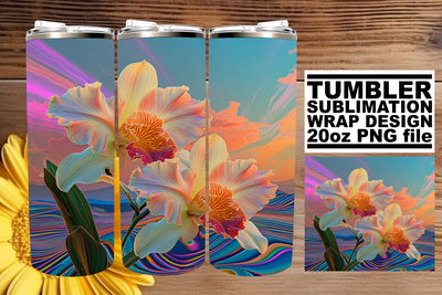 Antique Flower Serenity: Retro Tumbler Design Sublimation afrosvg 