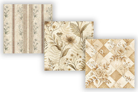 Antique Paper Digital Paper Pack, Vintage Floral Seamless Textures, Scrapbooking & Printable Crafts Digital Pattern FloridPrintables 