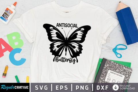 antisocial butterfly SVG Design SVG Regulrcrative 