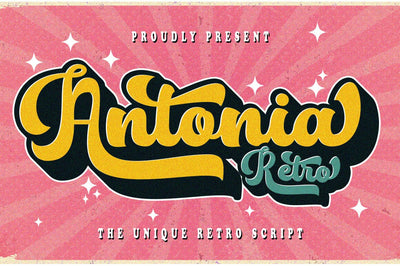 Antonia Retro Font RomieStudio 