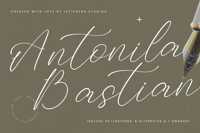 Antonila Bastian - Modern Freestyle Stylish Font Letterena Studios 