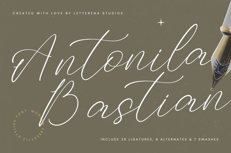 Antonila Bastian - Modern Freestyle Stylish Font Letterena Studios 
