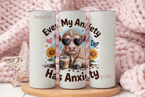 Anxiety Calf 20oz Tumbler Wrap Sublimation DesignSVG 