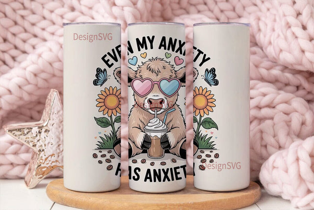 Anxiety Calf 20oz Tumbler Wrap Sublimation DesignSVG 