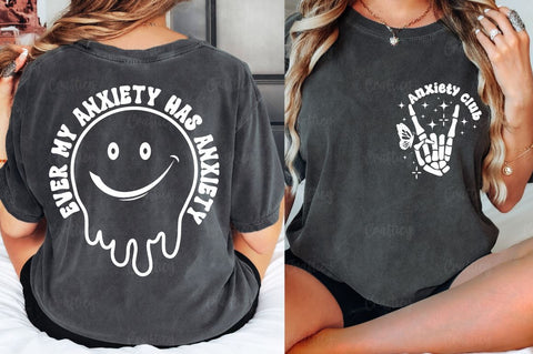 Anxiety club Front and Back SVG T shirt Design SVG Designangry 