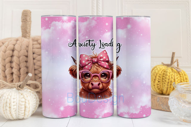 Anxiety Loading 20 oz Skinny Tumbler Wrap Sublimation Design Digital Download PNG Sublimation BouDesign 