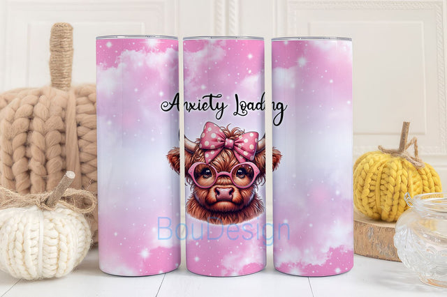 Anxiety Loading 20 oz Skinny Tumbler Wrap Sublimation Design Digital Download PNG Sublimation BouDesign 