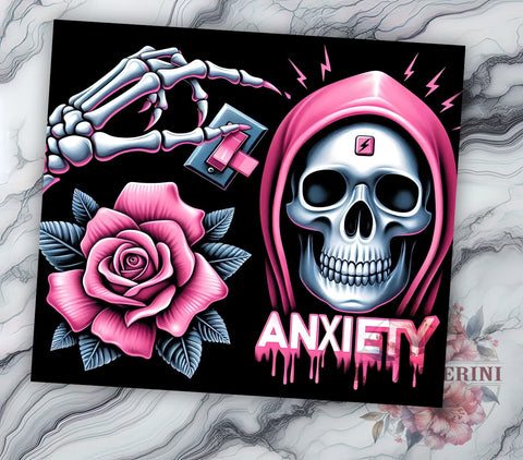 Anxiety Sublimation 20oz Tumbler Wrap PNG, Funny Anxiety Tumbler Png, Straight & Tapered Tumbler Wrap, Instant Digital Download Sublimation Li Zamperini 