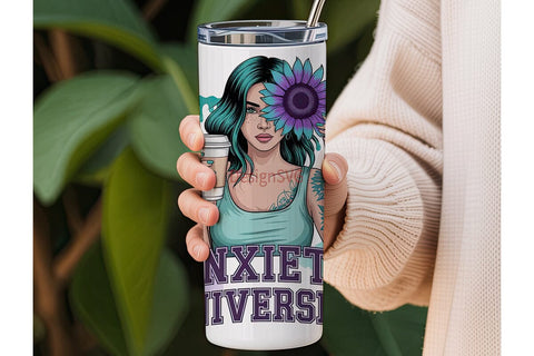 Anxiety University Tumbler Wrap Sublimation DesignSVG 