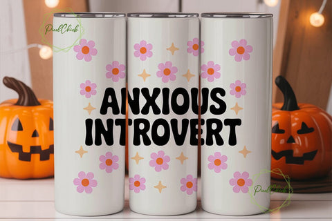 Anxious Introvert 20oz Tumbler Wrap Sublimation PixelChick 