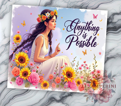Anything Is Possible Tumbler, 20oz Sublimation Design, Mystic Tumbler PNG, Inspirational Quote Tumbler, Digital Download Tumbler, Bohemian Gift Tumbler Sublimation Li Zamperini 