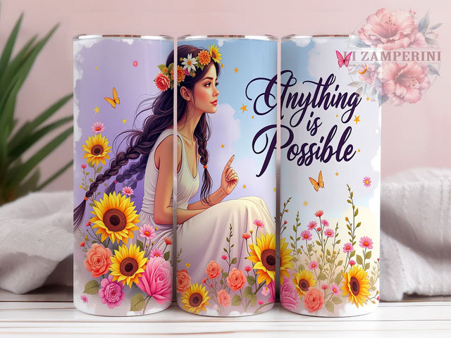 Anything Is Possible Tumbler, 20oz Sublimation Design, Mystic Tumbler PNG, Inspirational Quote Tumbler, Digital Download Tumbler, Bohemian Gift Tumbler Sublimation Li Zamperini 