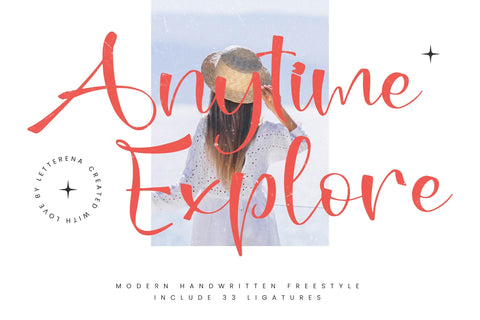 Anytime Explore - Modern Handwritten Freestyle Font Letterena Studios 
