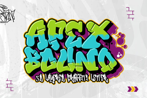 Apex Bound - 3d Layered Graffiti Font Font Mozzatype 